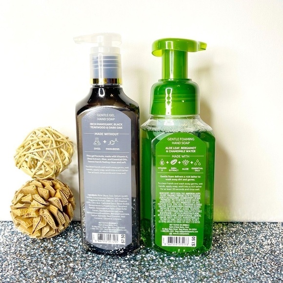 Bath & Body White Barn Hand Soap Bundle Mahogany Teakwood Autumn Rainfall NWT - Picture 3 of 3